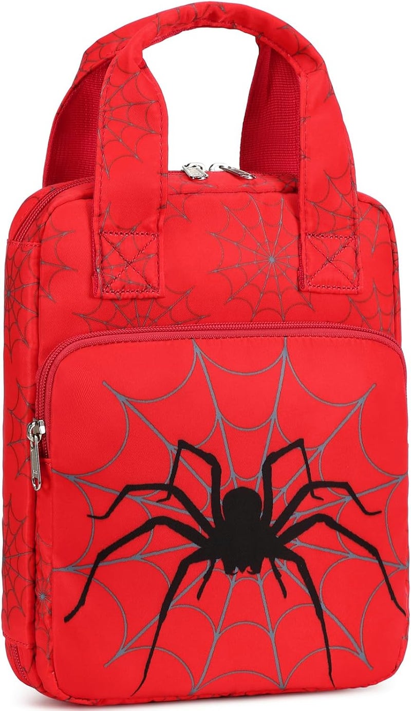 DSIUE Bible Cover for Boys, Kids Bible Case Carrying Book Case Church Bag Bible Protective with Zippered Pocket, Spider Red - Image 1